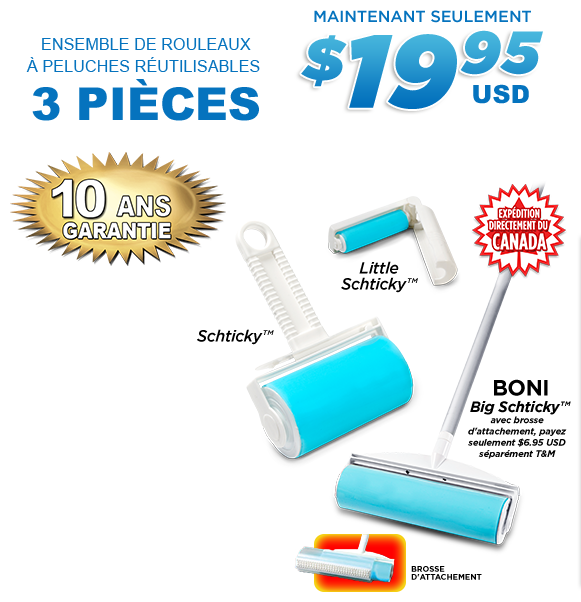 ENSEMBLE DE ROULEAUX À PELUCHES RÉUTILISABLES 3 PIÈCES - MAINTENANT SEULEMENT $19.95 - 10 ANS GARANTIE - EXPÉDITION DIRECTEMENT DU CANADA